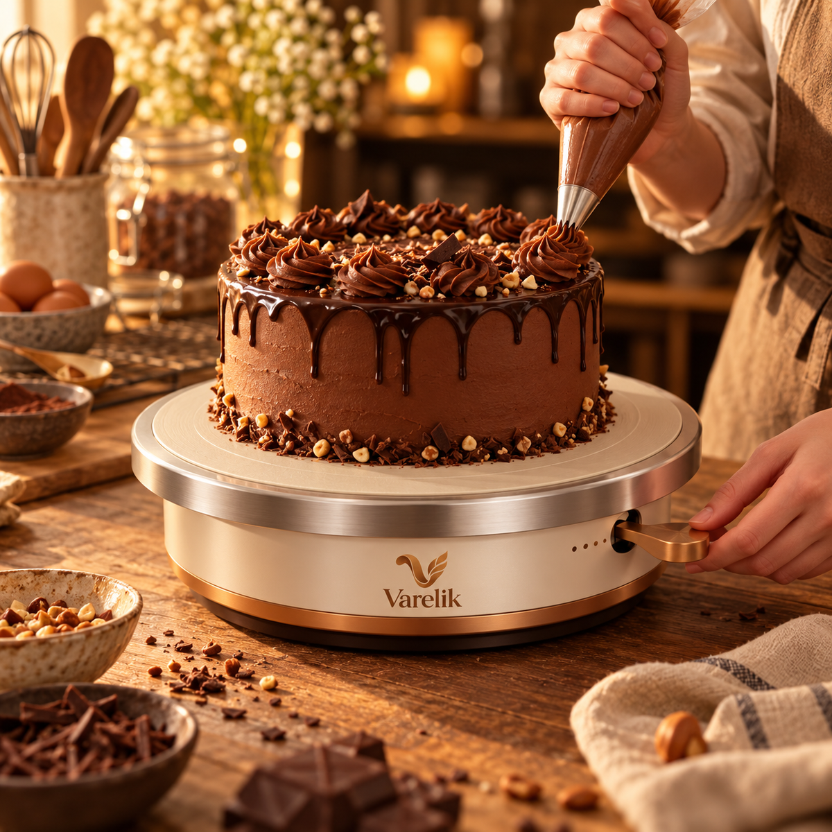 Varelik™ GlideTurn Cake Decorating Turntable